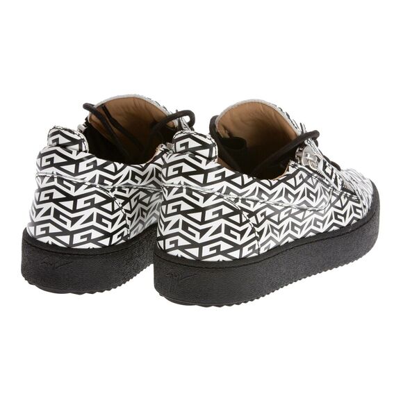 Giuseppe Zanotti Men Giuseppe Zanotti London Double-Zip Leather Sneakers Black/White Size 43 440110